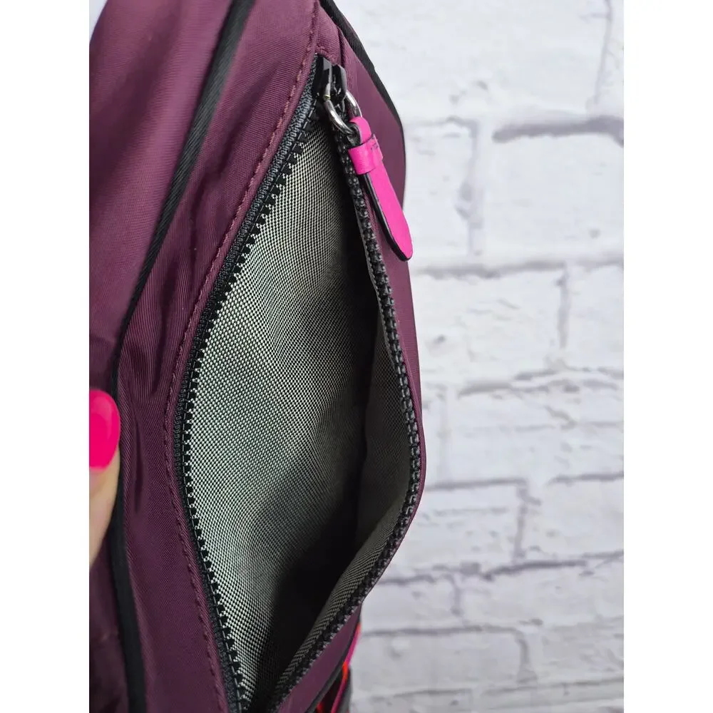 Cole Haan Nylon Convertible Backpack & Crossbody Travel Set Pink Purple - Picture 15 of 16